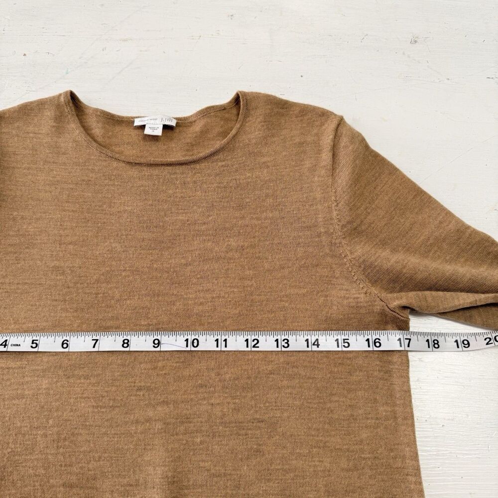 J Jill 100% Merino Wool Knit Tunic Sweater Washable Beige Oat Luxury Women S - Picture 10 of 15